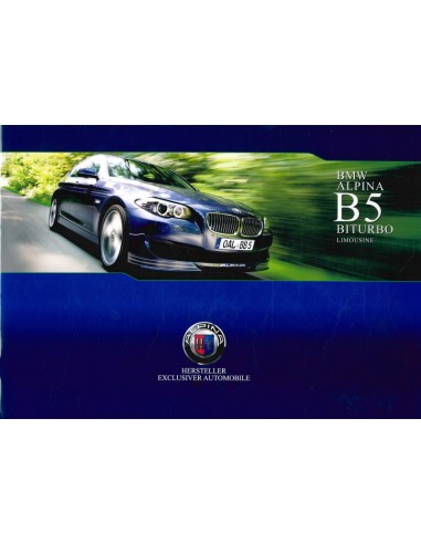 2010 BMW ALPINA B5 BITURBO SEDAN BROCHURE DUITS