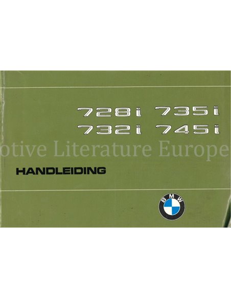 1980 BMW 7 SERIES OWNERS MANUAL DUTCH