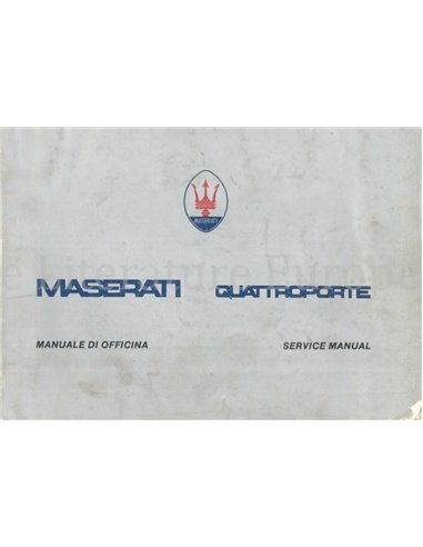 1981 MASERATI QUATTROPORTE WOKRSHOP SERVICE MANUAL