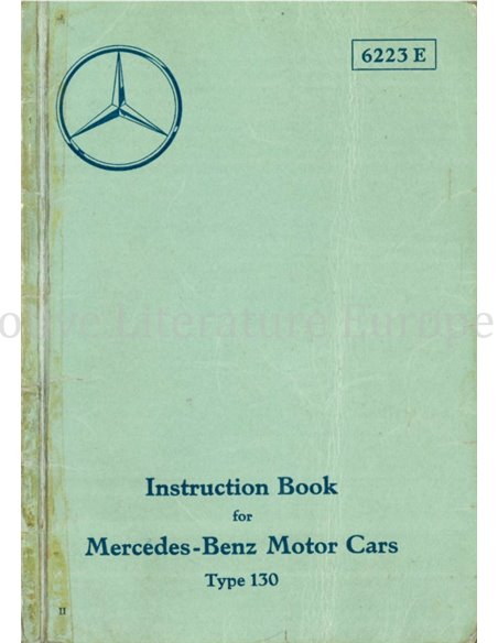 1935 MERCEDES BENZ TYP 130 OWNERS MANUAL ENGLISH