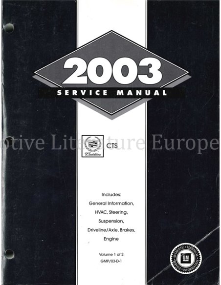 2003 CADILLAC CTS WORKSHOP MANUAL ENGLISH 