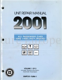 2001 CHEVROLET |  PONTIAC | OLDSMOBILE | BUICK | CADDILAC | GMC WERKPLAATSHANDBOEK ENGELS