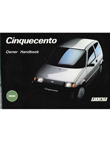 1993 FIAT CINQUECENTO OWNERS MANUAL ENGLISH