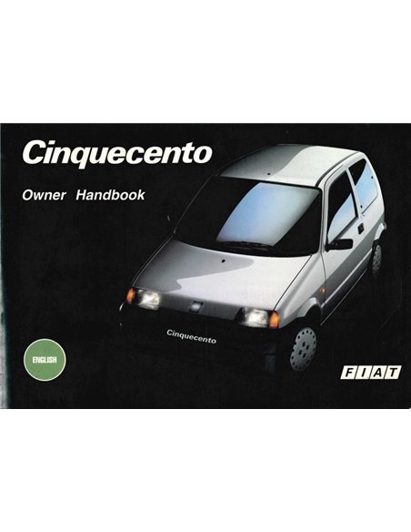 1993 FIAT CINQUECENTO OWNERS MANUAL ENGLISH