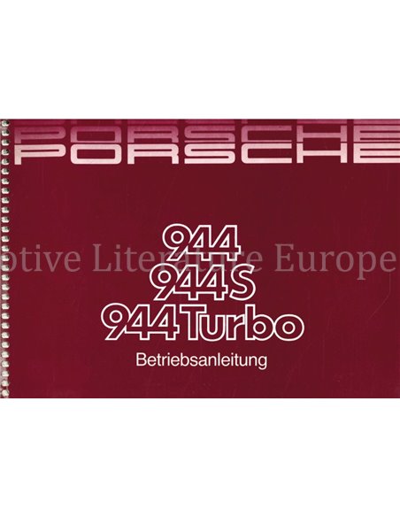 1988 PORSCHE 944 S TURBO OWNERS MANUAL GERMAN