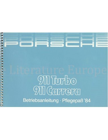 1984 PORSCHE 911 CARRERA | TURBO OWNERS MANUAL GERMAN