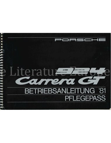 1981 PORSCHE 924 CARRERA GT BETRIEBSNALEITUNG DEUTSCH