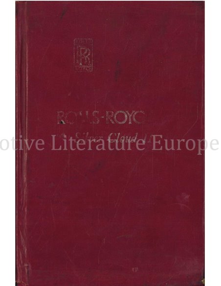 1960 ROLLS ROYCE SILVER CLOUD II BETRIEBSANLEITUNG ENGLISCH