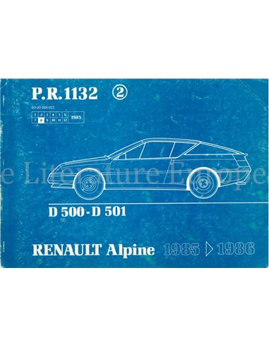 1985 - 1986 ALPINA V6 GT SPARE PARTS MANUAL