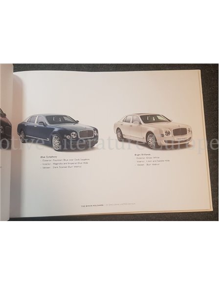 2015 BENTLEY MULSANNE BIRKIN HARDCOVER BROCHURE ENGELS