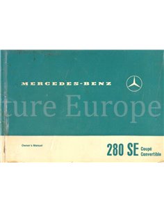 1969 MERCEDES BENZ 280 SE COUPE | CABRIOLET BETRIEBSANLEITUNG ENGLISCH (USA)