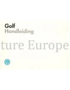 1987 VOLKSWAGEN GOLF BETRIEBSANLEITUNG NIEDERLÄNDISCH