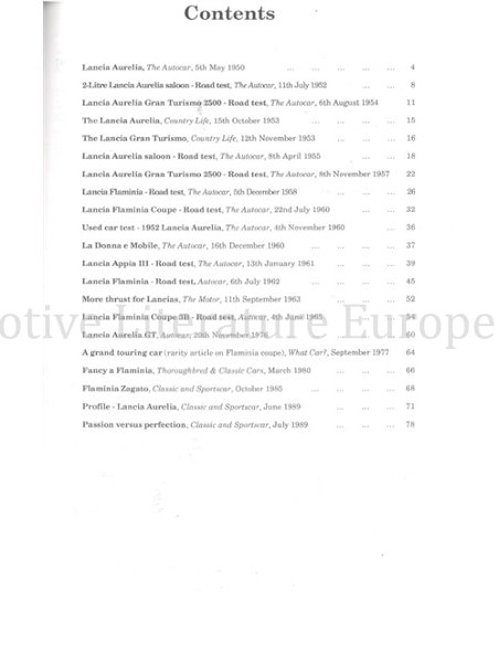 LANCIA AURELIA - FLAMINIA - APPIA,  ROADTESTS - ARTICLES - ADVERTS (TSB 328)