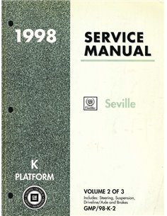 1998 CADILLAC SEVILLE WORKSHOP MANUAL ENGLISH  2