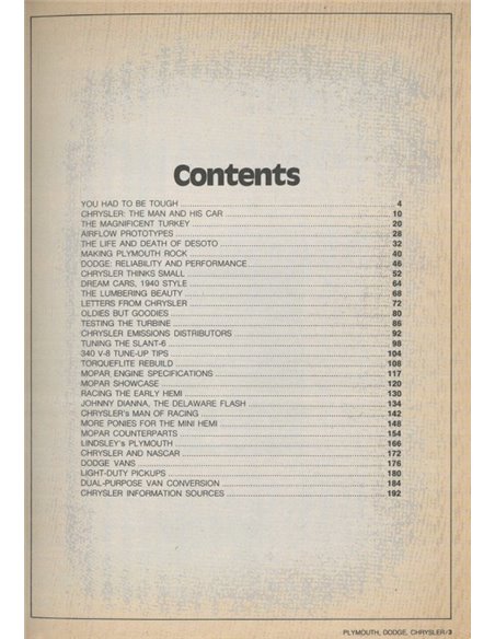 CHRYSLER CARS 1930 - 1939 (BROOKLANDS)