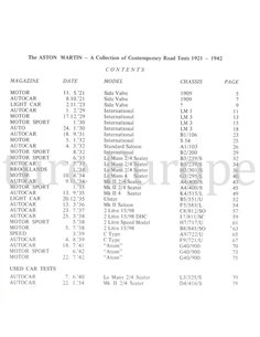 THE ASTON MARTIN, A COLLECTION OF CONTEMPORARY ROAD TESTS 1921 - 1942 2