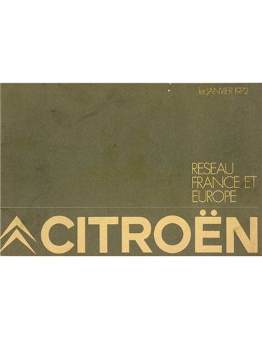 1972 CITROËN DEALER SERVICE BOEK EUROPA