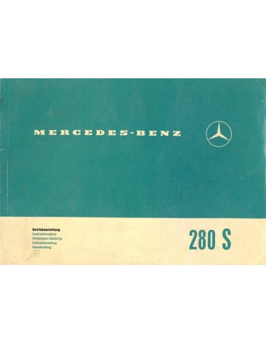 1968 MERCEDES BENZ 280 S OWNERS MANUAL 