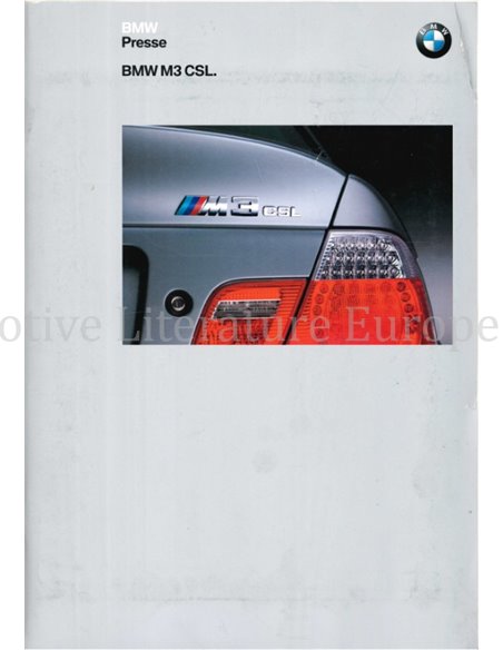 2003 BMW M3 CSL PRESSKIT ENGLISH | DUTCH