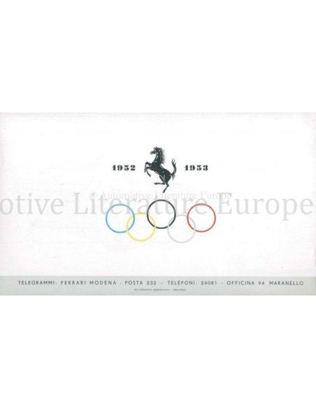 1955 FERRARI 250 EUROPA 375 AMERICA PROSPEKT ITALIENISCH