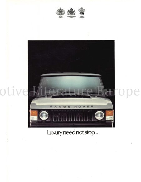 1984 LAND ROVER RANGE ROVER BROCHURE ENGELS