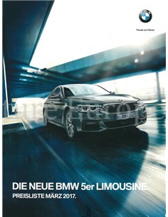 2017 BMW 5 SERIE SEDAN PRIJSLIJST DUITS