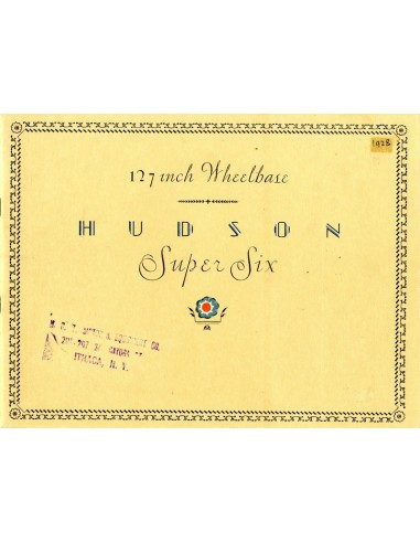 1928 HUDSON SUPER SIX BROCHURE ENGELS USA