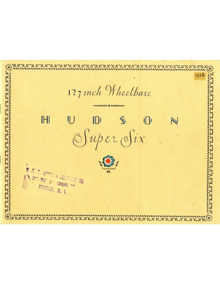 1928 HUDSON SUPER SIX BROCHURE ENGELS USA