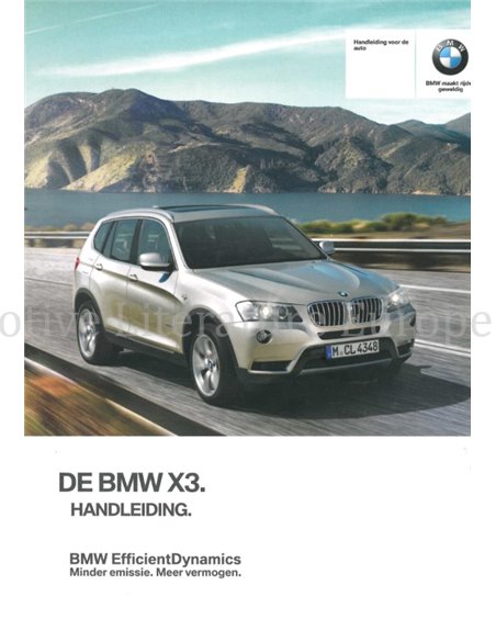 2013 BMW X3 BETRIEBSANLEITUNG NIEDERLÄNDISCH