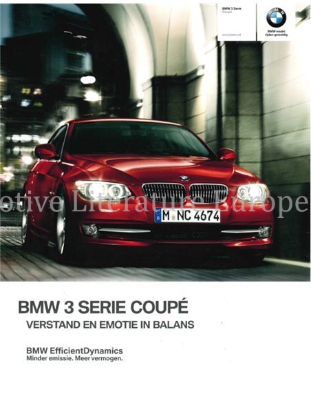 2012 BMW 3 SERIES COUPÉ BROCHURE DUTCH