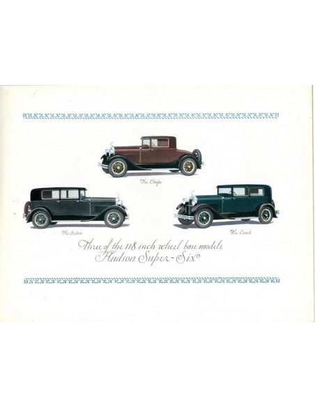 1928 HUDSON SUPER SIX BROCHURE ENGELS USA