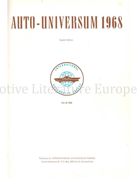 1968 AUTO UNIVERSUM JAHRBUCH ENGLISCH