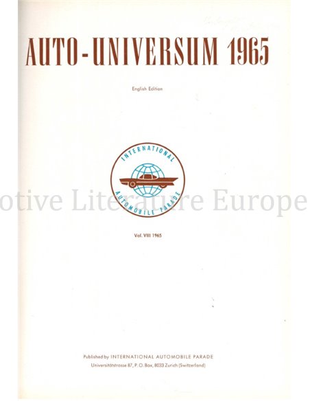 1965 AUTO UNIVERSUM YEARBOOK ENGLISH