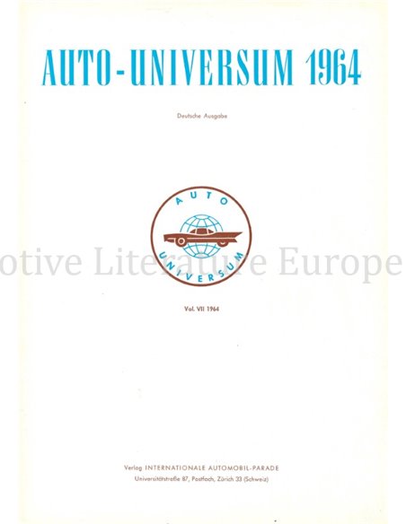1964 AUTO UNIVERSUM YEARBOOK GERMAN