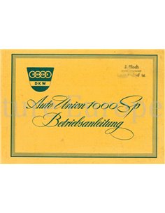 1959 AUTO UNION (DKW) 1000 SP INSTRUCTIEBOEKJE DUITS