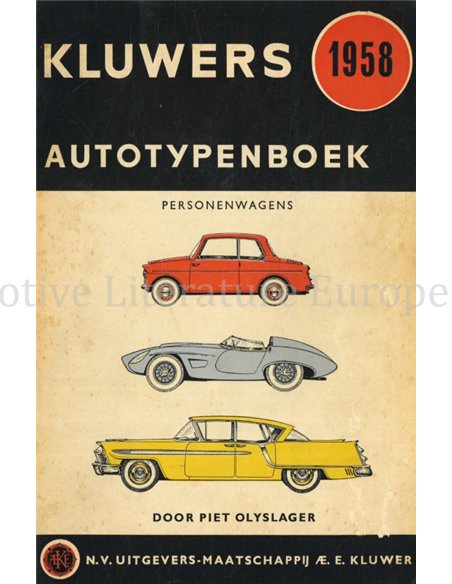 1958 KLUWERS AUTOTYPENBOEK, YEARBOOK