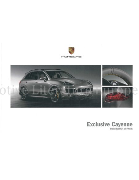 2013 PORSCHE CAYENNE EXCLUSIVE HARDCOVER PROSPEKT DEUTSCH