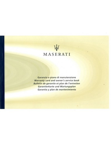 2005 MASERATI COUPE CAMBIOCORSA ONDERHOUDSBOEKJE ENGELS USA