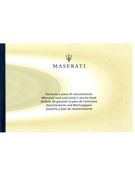 2005 MASERATI COUPE CAMBIOCORSA ONDERHOUDSBOEKJE ENGELS USA