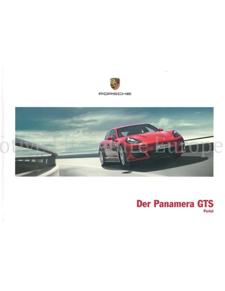 2013 PORSCHE PANAMERA GTS HARDBACK BROCHURE GERMAN