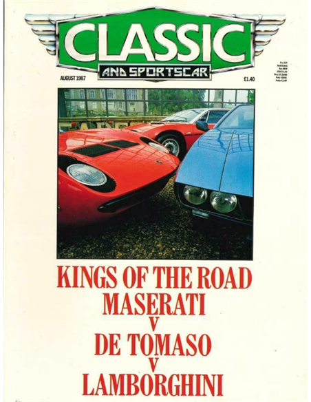1987 CLASSIC AND SPORTSCAR MAGAZIN AUGUST ENGLISCH