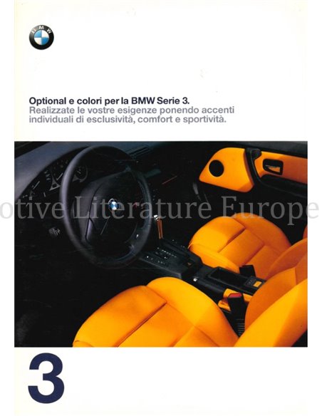 1997 BMW 3 SERIES SPECIAL EQUIPMENT | COLOR CHART BROCHURE ITALIAN