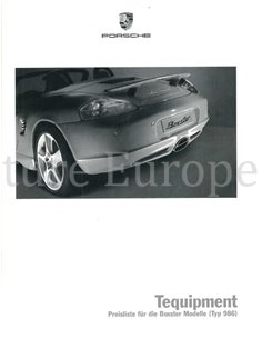 2006 PORSCHE BOXSTER TEQUIPMENT PROSPEKT GERMAN 2