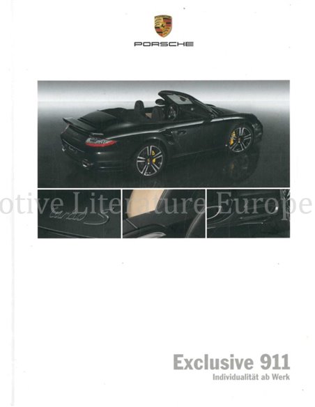 2012 PORSCHE 911 EXCLUSIVE HARDCOVER BROCHURE DUITS