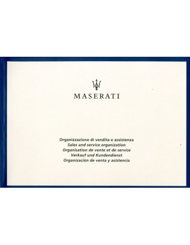 2005 MASERATI SERVICE INSTRUCTIEBOEKJE