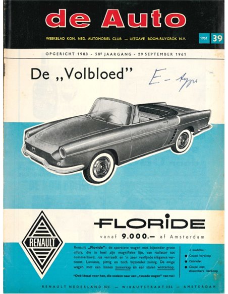 1961 DE AUTO MAGAZINE 39 NEDERLANDS