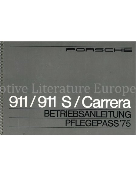1975 PORSCHE 911 | 911 S | CARRERA OWNERS MANUAL GERMAN