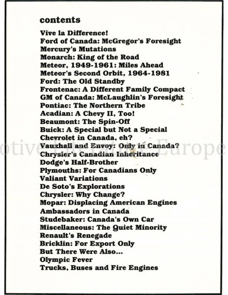 CANADIAN CARS 1946 - 1984