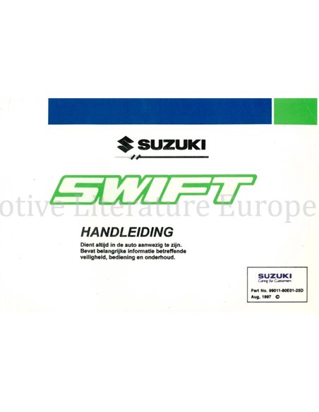 1997 SUZUKI SWIFT OWNERS MANUAL DUTCH