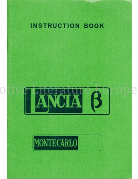 1975 LANCIA BETA MONTE-CARLO BETRIEBSANLEITUNG ENGLISCH